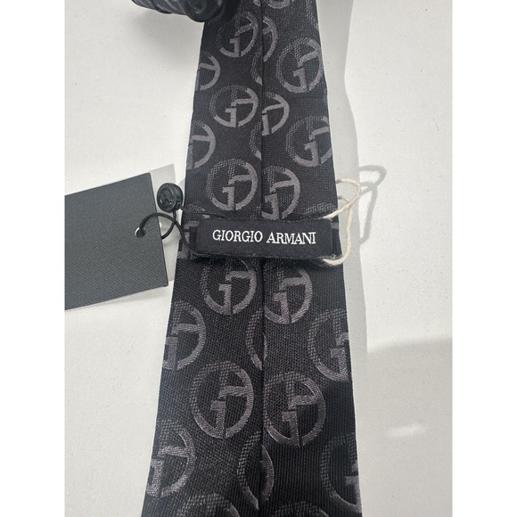 New GIORGIO ARMANI Black Label Neck Tie 100% SILK HAND MADE IN ITALY - Picture 3 of 9